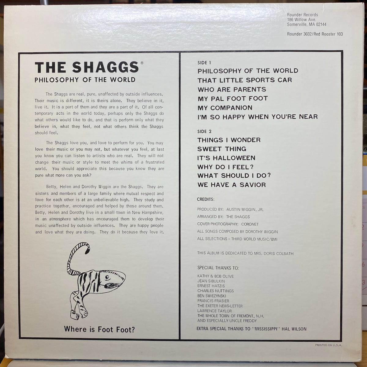 Shaggs, The / Philosophy Of The World | VINYL7 RECORDS