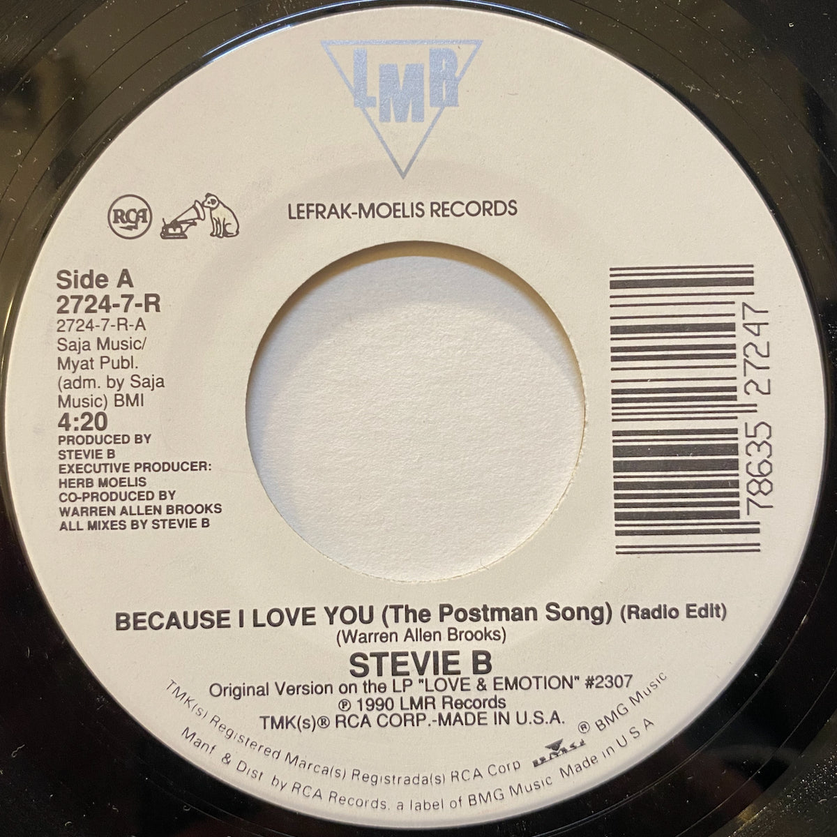 Stevie B / Because I Love You (The Postman Song) | VINYL7 RECORDS