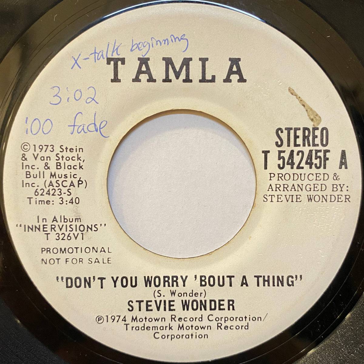 Stevie Wonder / Don't You Worry 'Bout A Thing | VINYL7 RECORDS