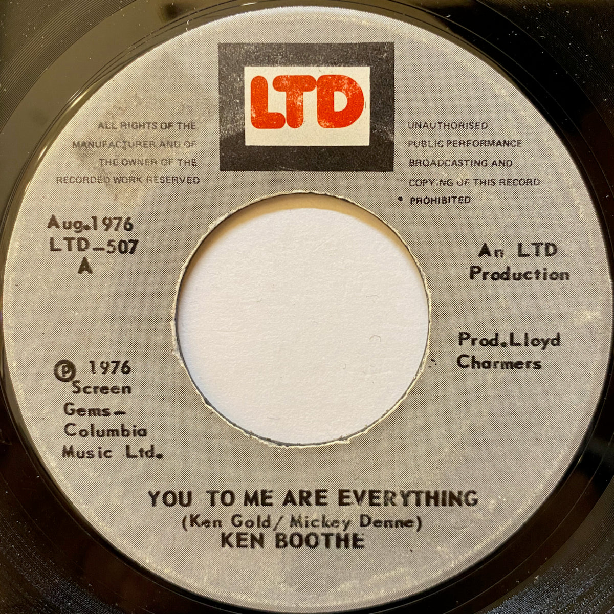 Ken Boothe / You To Me Are Everything | VINYL7 RECORDS