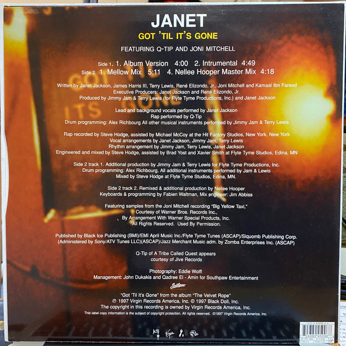 Janet Featuring Q-Tip And Joni Mitchell / Got 'Til It's Gone | VINYL7 