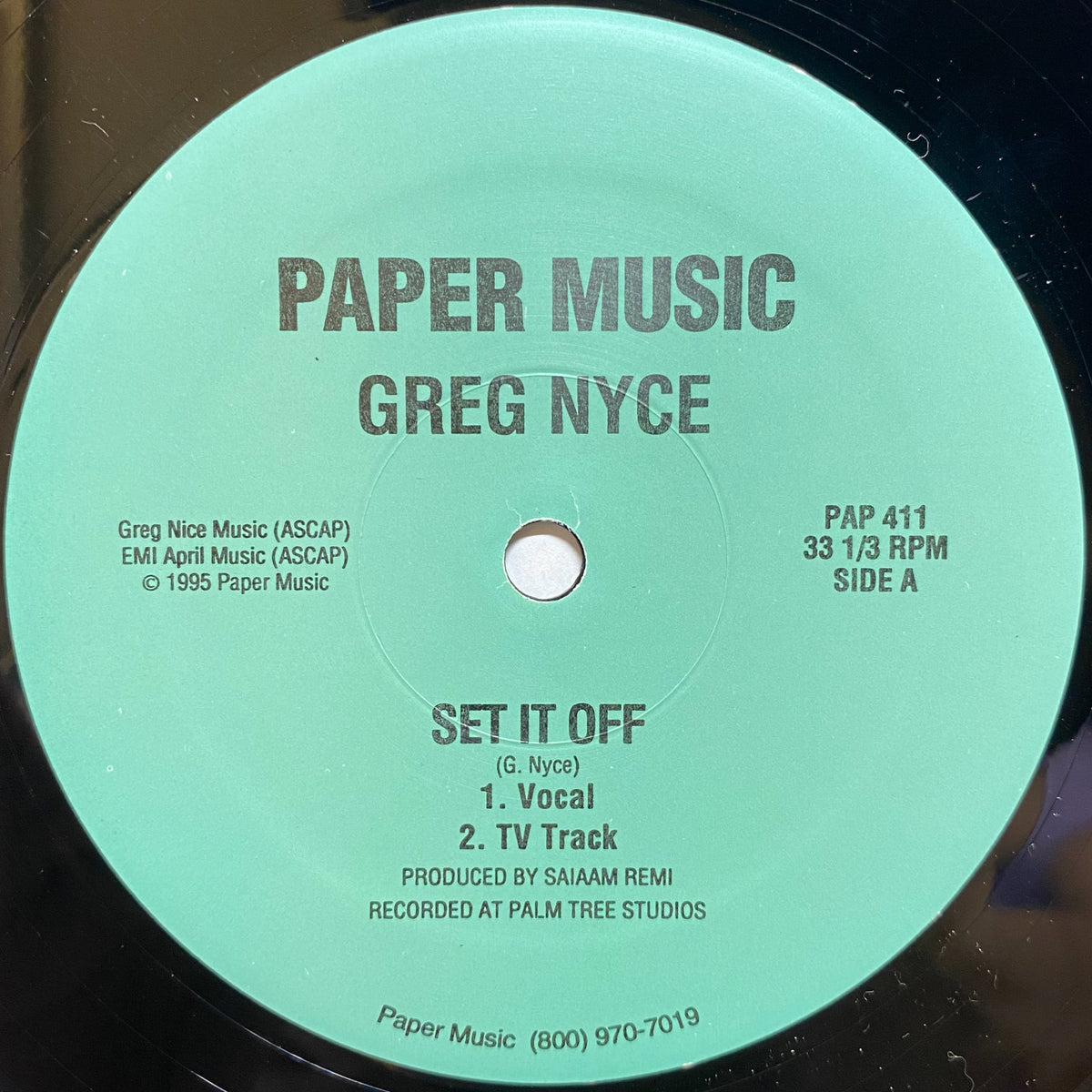 Greg Nyce Set It Off VINYL7 RECORDS