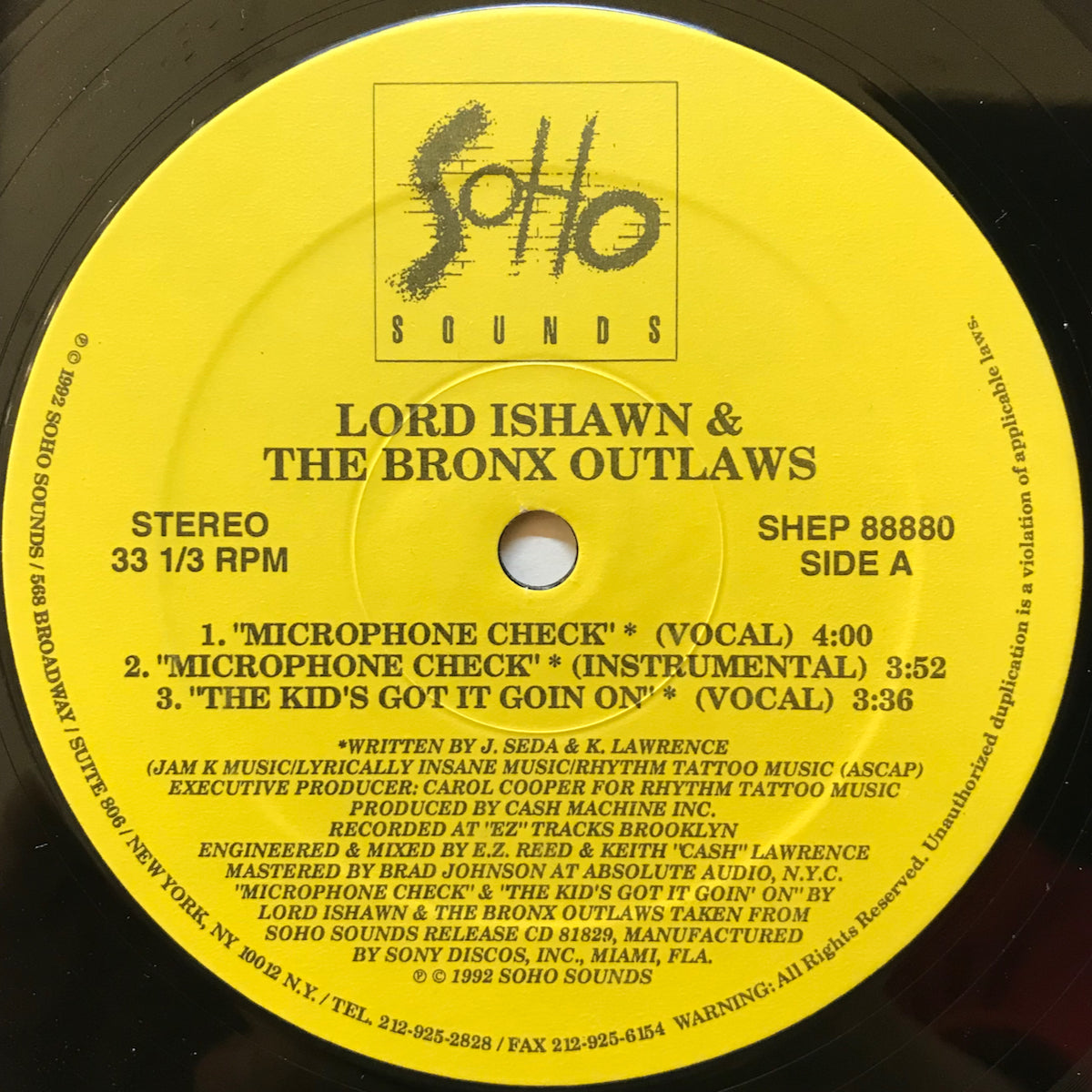 Lord Ishawn And The Bronx Outlaws / M.C. Whiz / Microphone Check 
