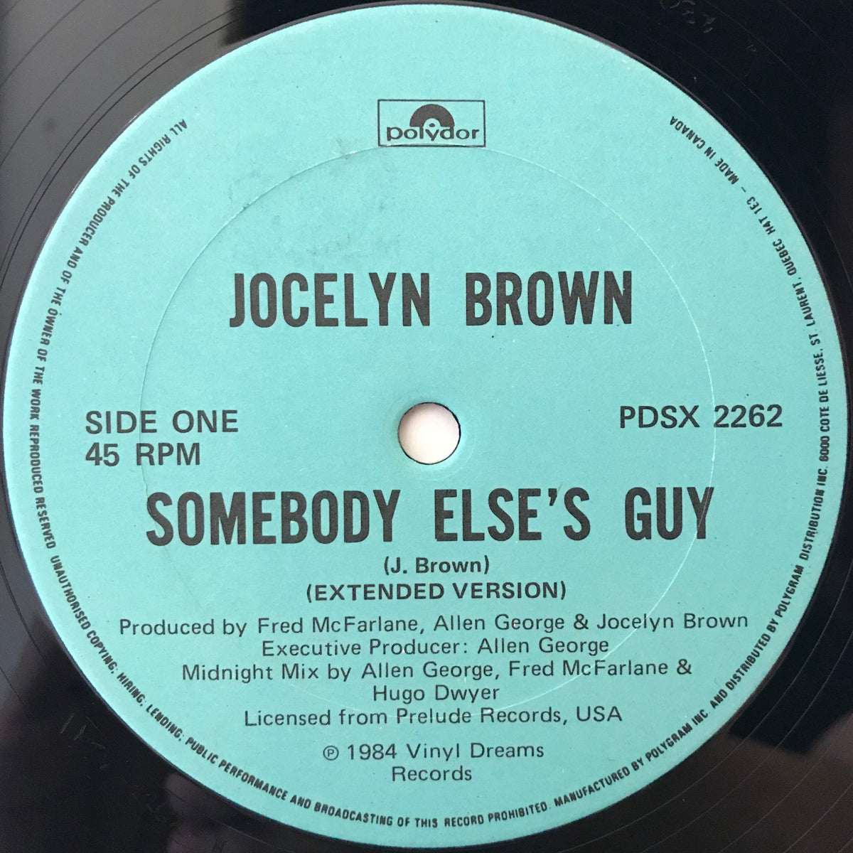 Jocelyn Brown / Somebody Else's Guy | VINYL7 RECORDS