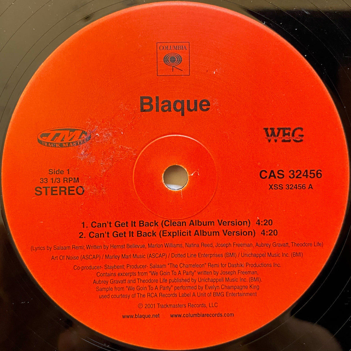 Blaque / Can't Get It Back | VINYL7 RECORDS