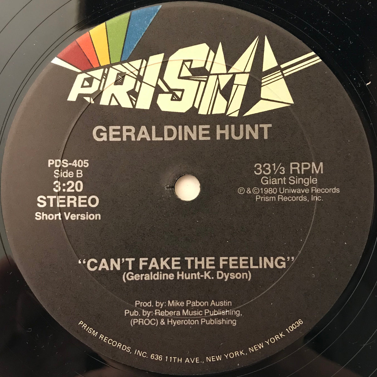 Geraldine Hunt / Can't Fake The Feeling | VINYL7 RECORDS