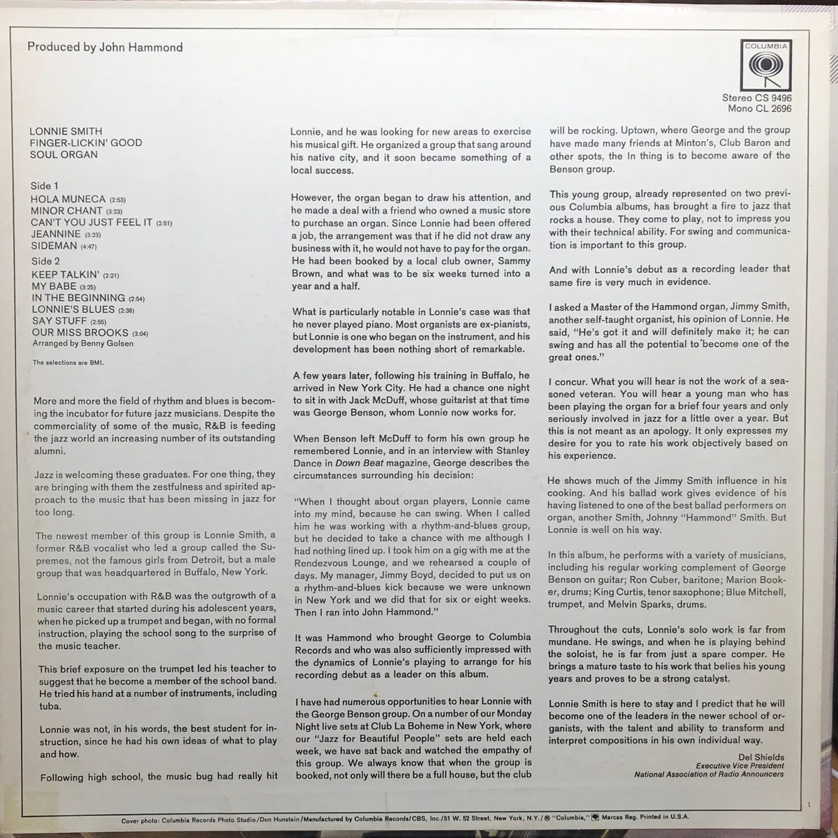 Lonnie Smith / Finger Lickin' Good | VINYL7 RECORDS