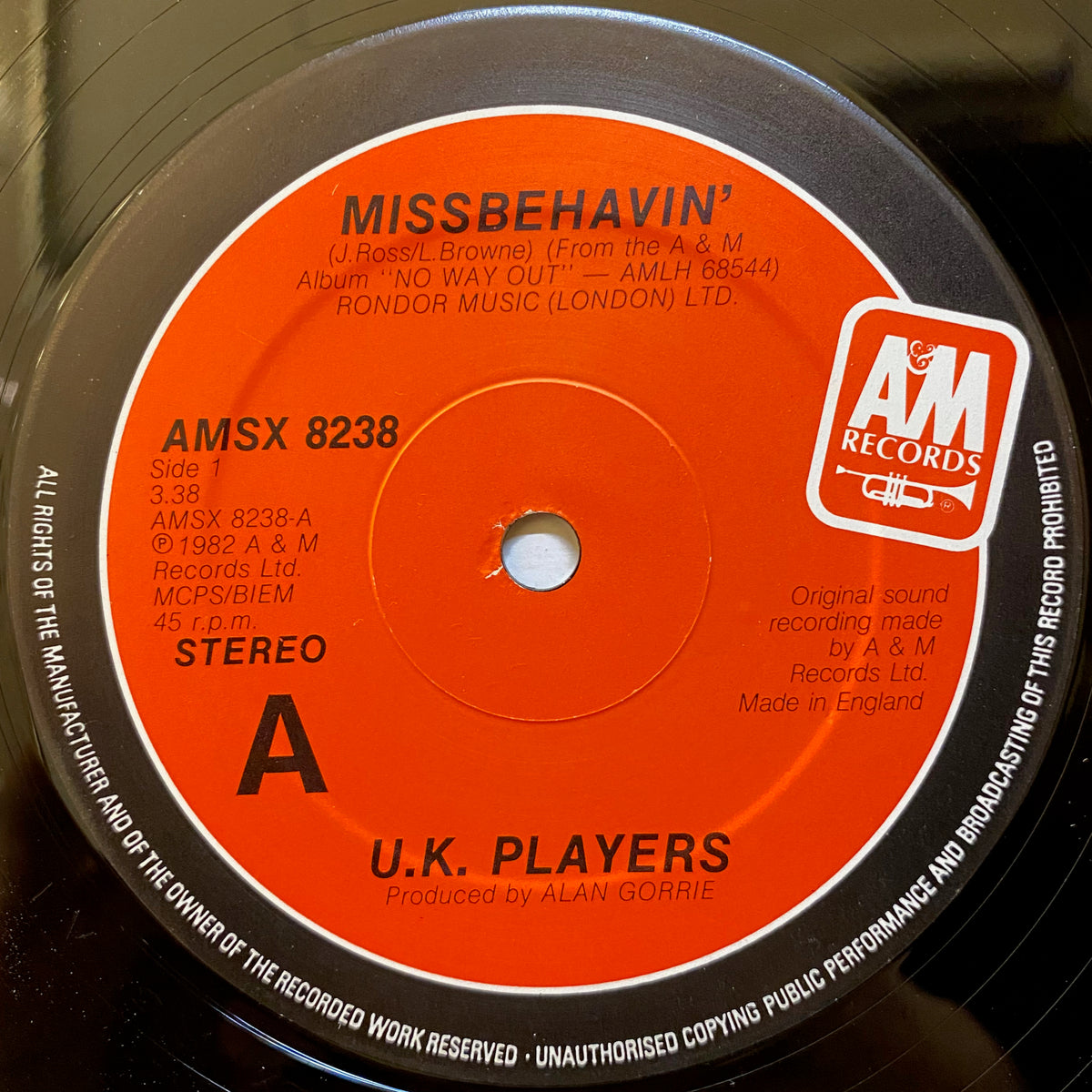 Missbehavin' U.K. Players VINYL7 RECORDS