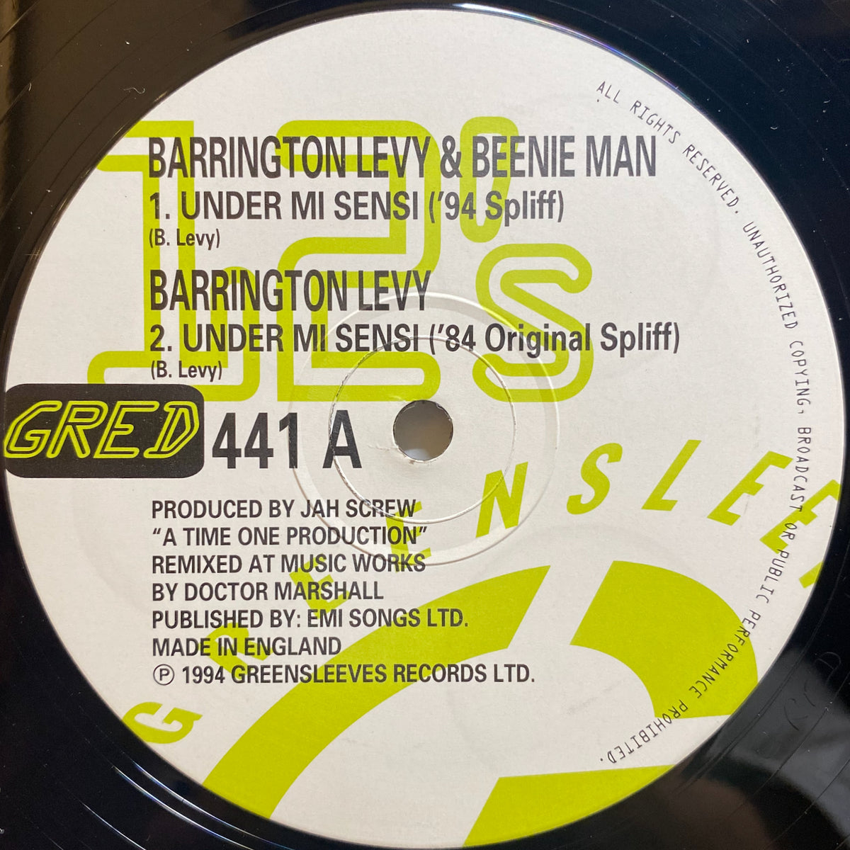 Barrington Levy u0026 Beenie Man / Under Mi Sensi | VINYL7 RECORDS