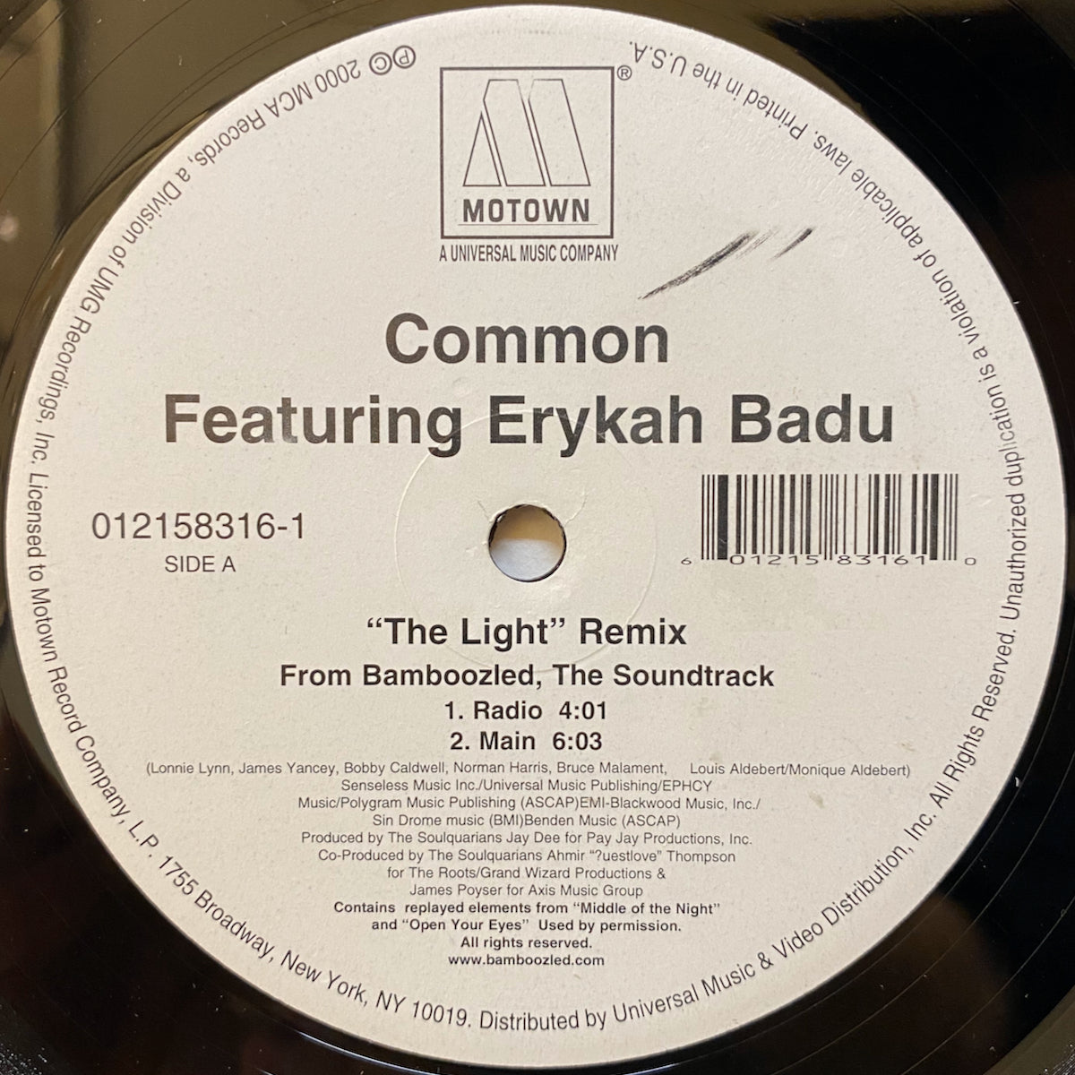 Common Featuring Erykah Badu / The Light (Remix) | VINYL7 RECORDS