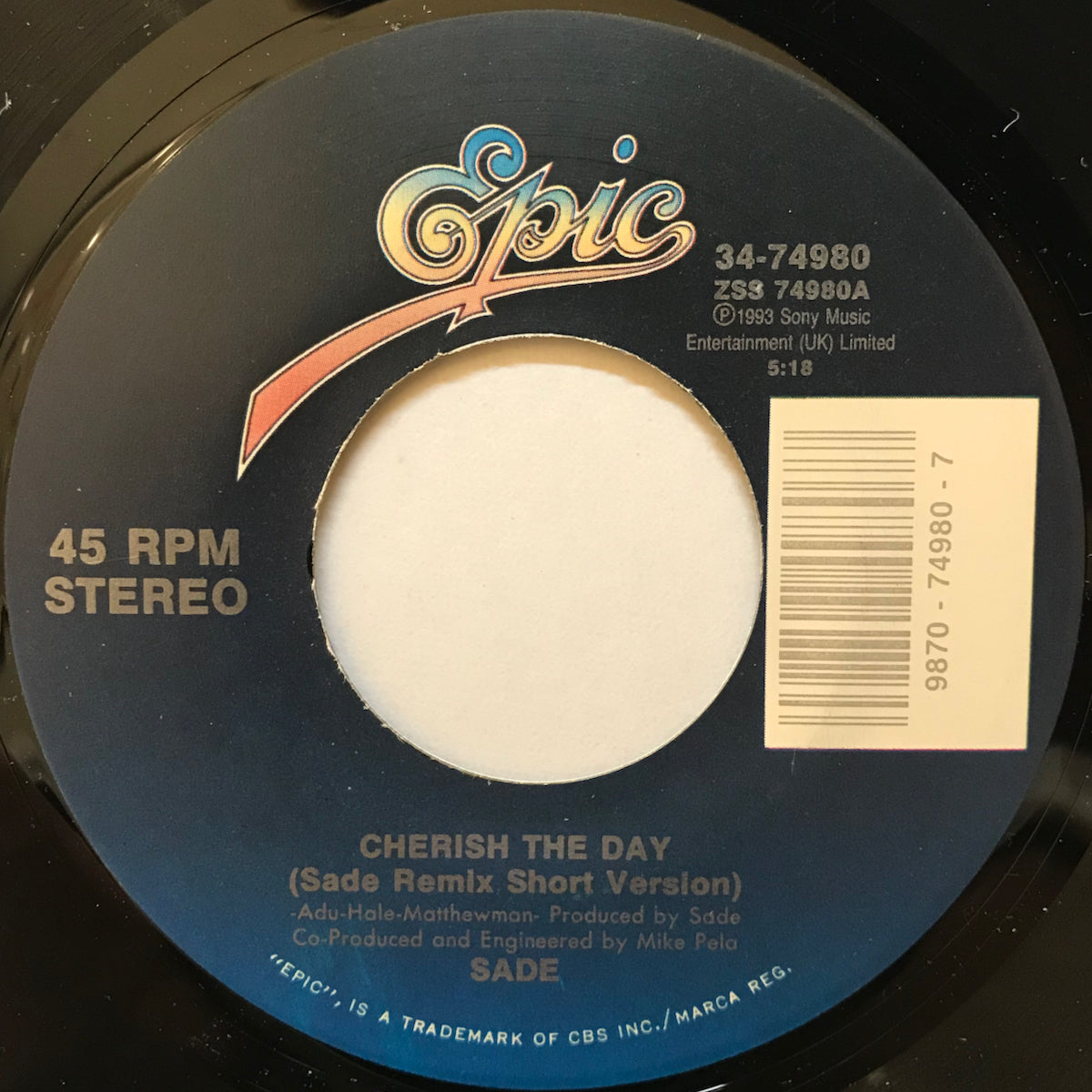 Sade / Cherish The Day | VINYL7 RECORDS