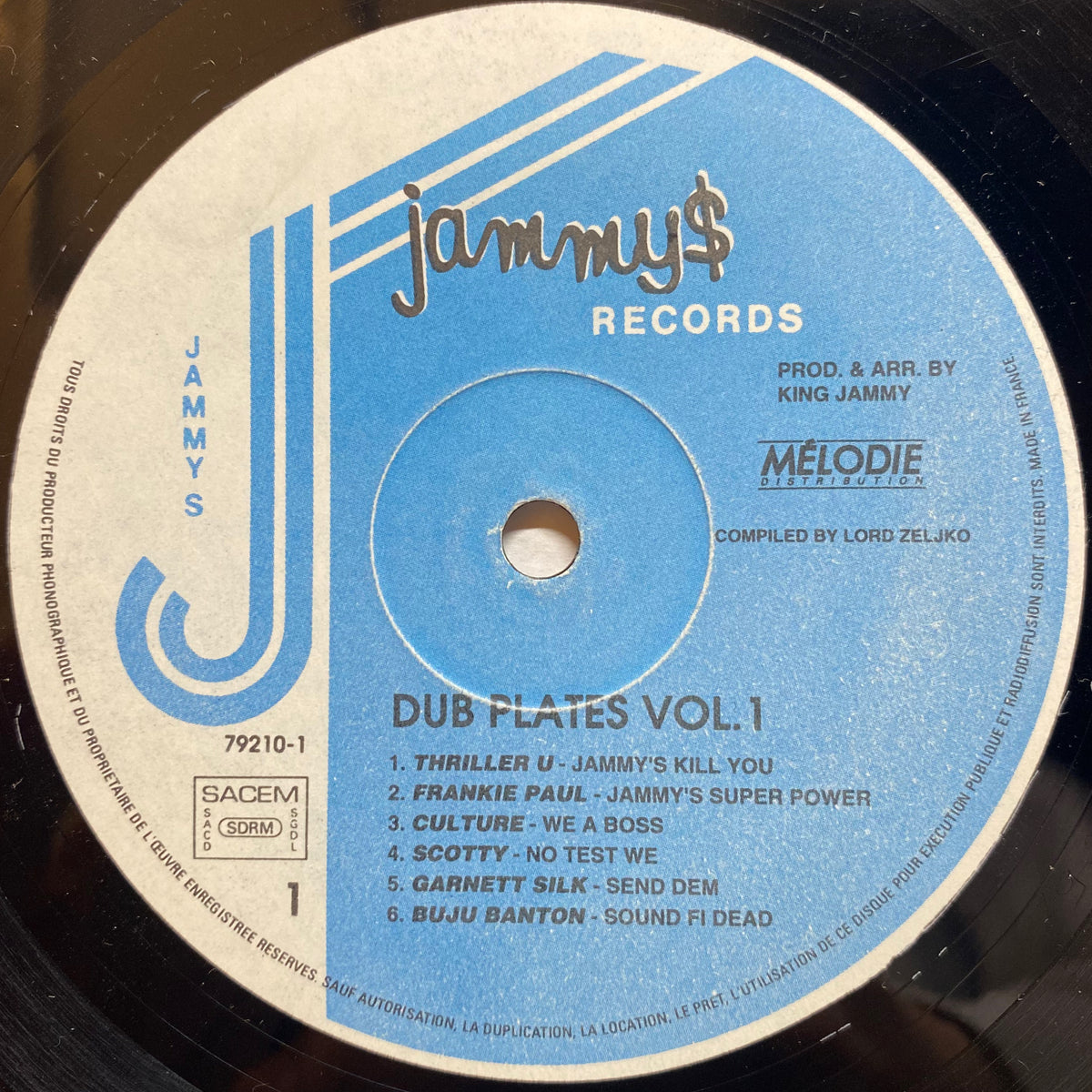 King Jammy's / Presents: Dub Plates Volume 1 | VINYL7 RECORDS