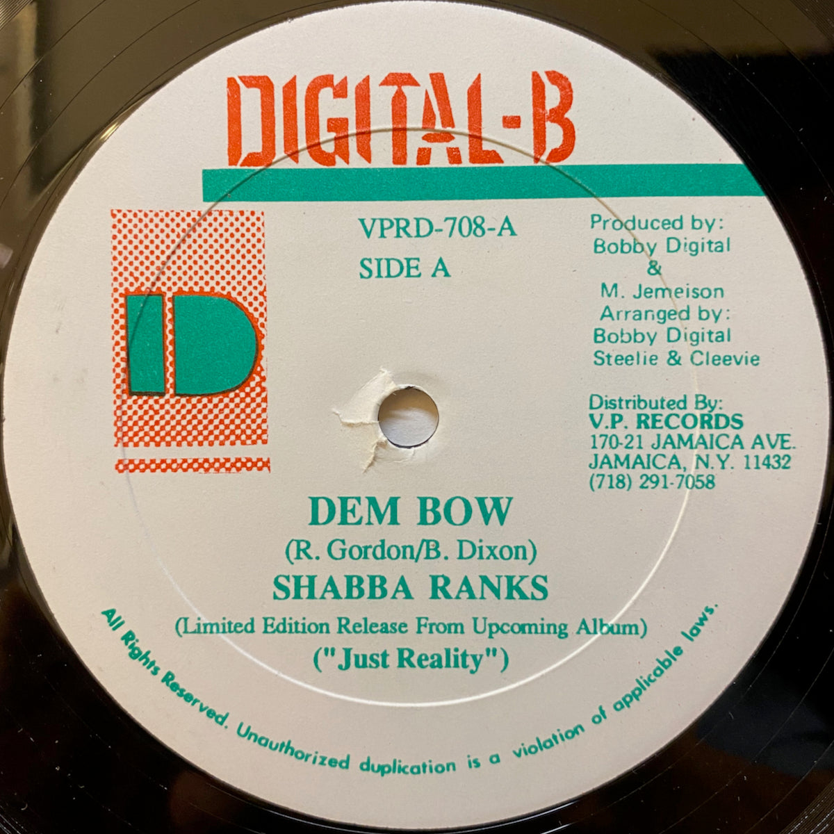 Shabba Ranks / Dem Bow | VINYL7 RECORDS