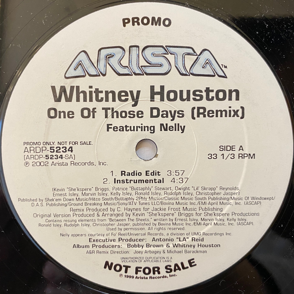 WHITNEY HOUSTON / One Of Those Days (07822-15197-1, 12inch