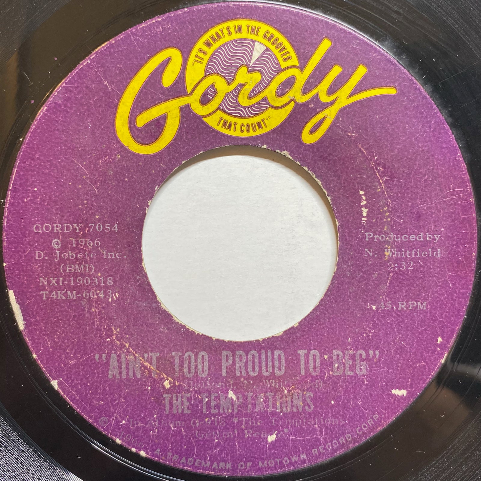 Temptations, The / Ain't Too Proud To Beg | VINYL7 RECORDS